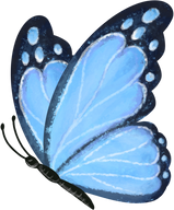 Blue Butterfly Illustration Cutout