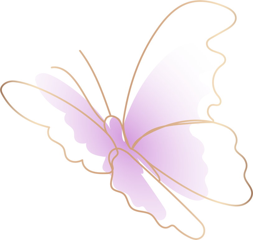 Butterfly Png Sticker, Purplw Beautiful Gradient Line Art Clipart