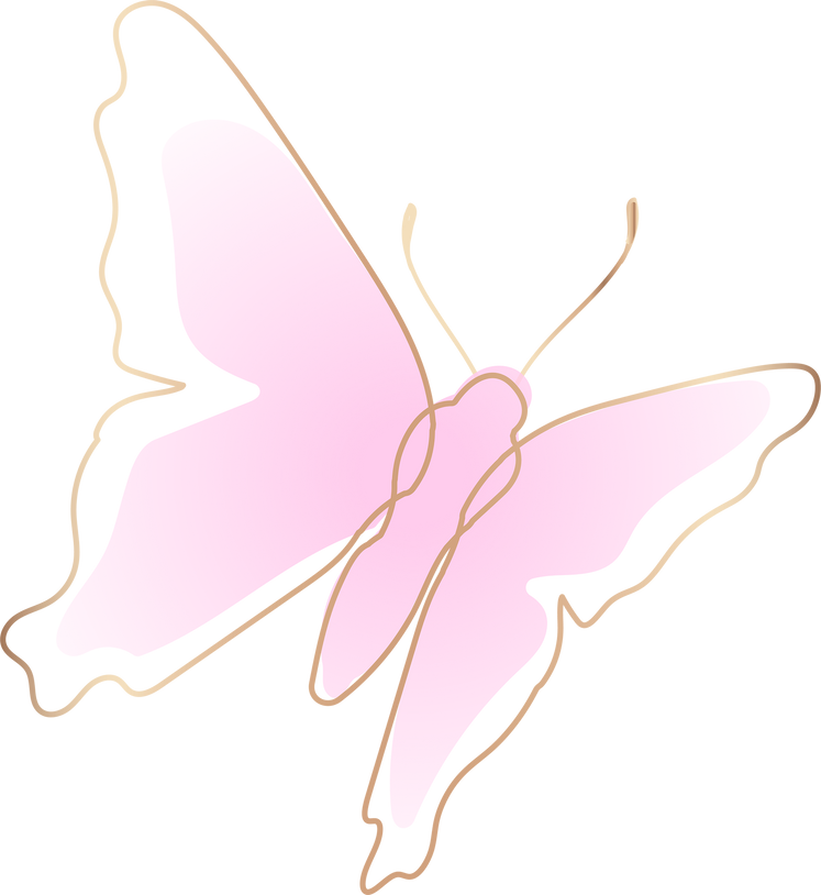 Butterfly Png Sticker, Pink Aesthetic Gradient Line Art Clipart